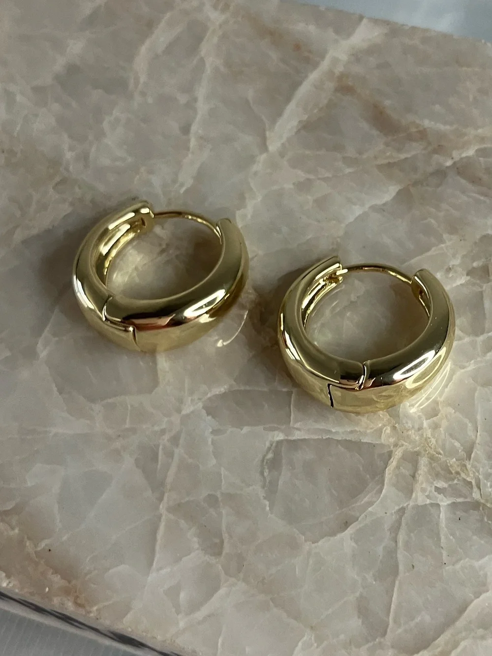 14k gold Plated Gold Huggie Hoop Earrings